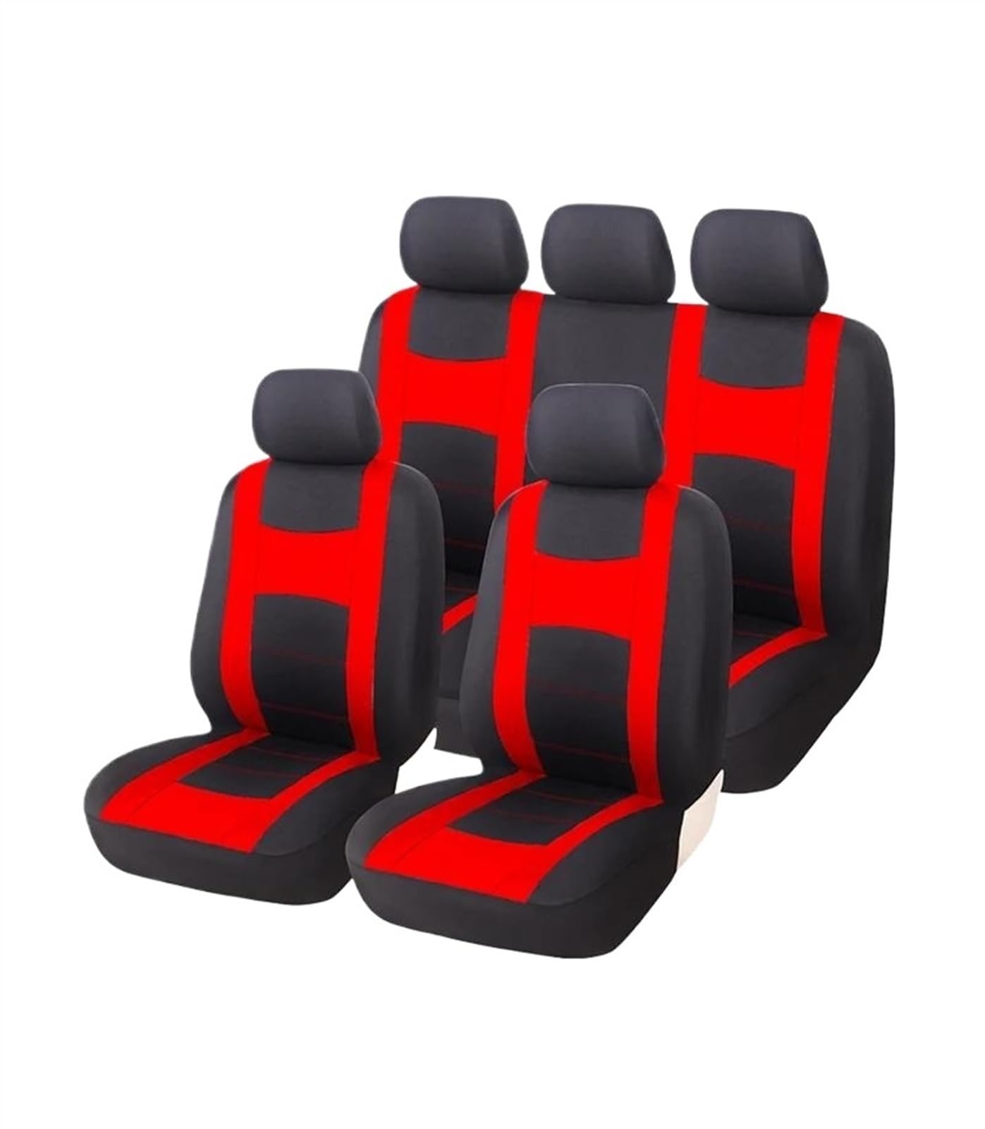 DZSQEGBX Autositzbezüge Universal Fit Full Grey Set Polyesterfaser Für Logan Autositzbezüge Passen Für Die Meisten Autos LKWs SUVs Und Vans Auto Sitzschoner(Full Set red) von DZSQEGBX