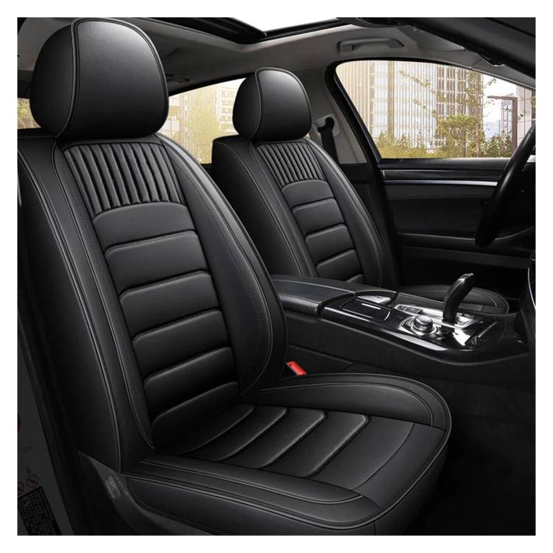 DZSQEGBX Autositzbezüge Universal Leder Auto Sitzbezüge Für Skoda Für Octavia A5 A7 Für Tour Für Fabia Für Rapid Auto Sitz Protektoren Auto Sitzschoner(Schwarz) von DZSQEGBX