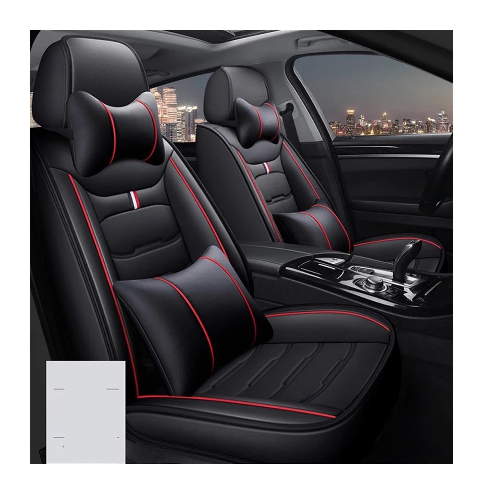 DZSQEGBX Autositzbezüge Universal-Stil Autositzbezüge Für Mitsubishi Für Outlander Für ASX Für Eclipse Für Cross Autozubehör Sitzschutz Auto Sitzschoner(Luxury Black Red) von DZSQEGBX