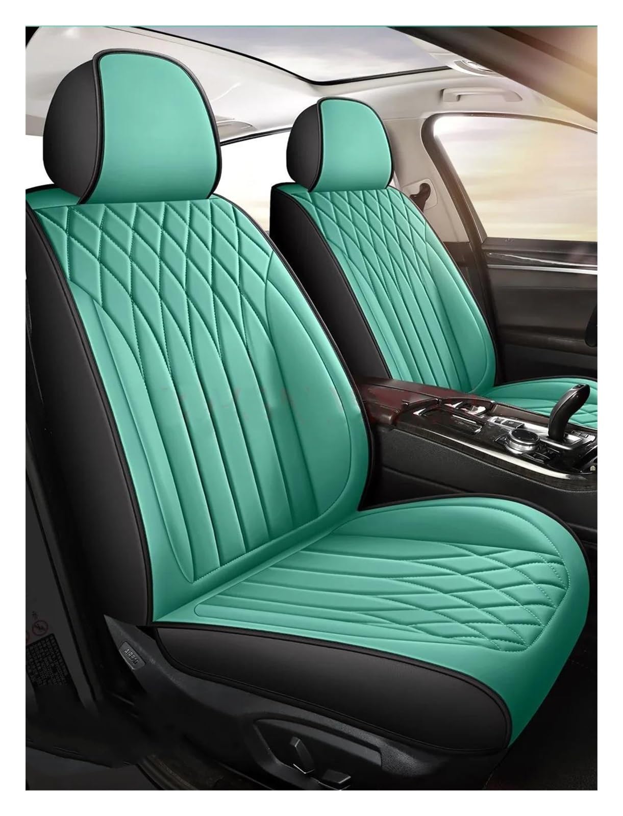 DZSQEGBX Autositzbezüge Universal Style 3D Autositzbezug Zubehör Für Jeep Alle Automodelle Für Compass Für Grand Cherokee Für Commander Für Wrangler JK Innenausstattung Auto Sitzschoner(Green 5 Seat) von DZSQEGBX