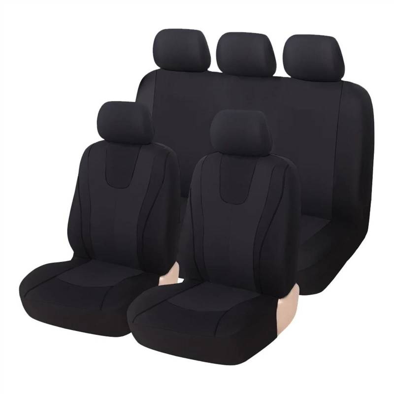 DZSQEGBX Autositzbezüge Universeller Blauer Autositzbezug Für Nissan Für Juke Polyesterstoff Schützt Sitzbezüge Auto Sitzschoner(Full Set Black) von DZSQEGBX