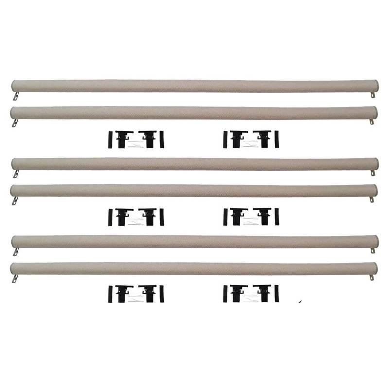 Sonnenblende Auto 6 Stücke Auto Panorama Schiebedach Sonnenschirm Vorhang Rollo Für Seat Für Ibiza 2009-2017 Mit Kunststoff Rohr Sonnenschutz Auto(6pcs Beige) von DZSQEGBX