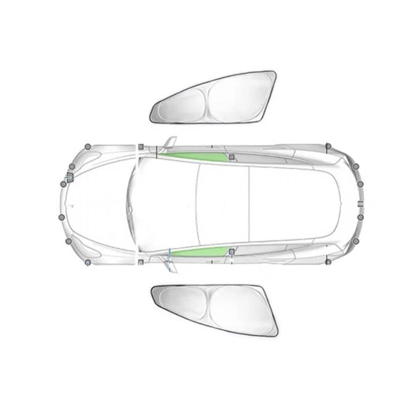 Sonnenblende Auto Sonnenschutz Aus Silberbeschichtetem Stoff Für Tesla Für Modell 3 2020-2023 Sichtschutz Für Seitenfenster Jalousie Beschattung Für Campingzubehör Sonnenschutz Auto(2PCS Front) von DZSQEGBX