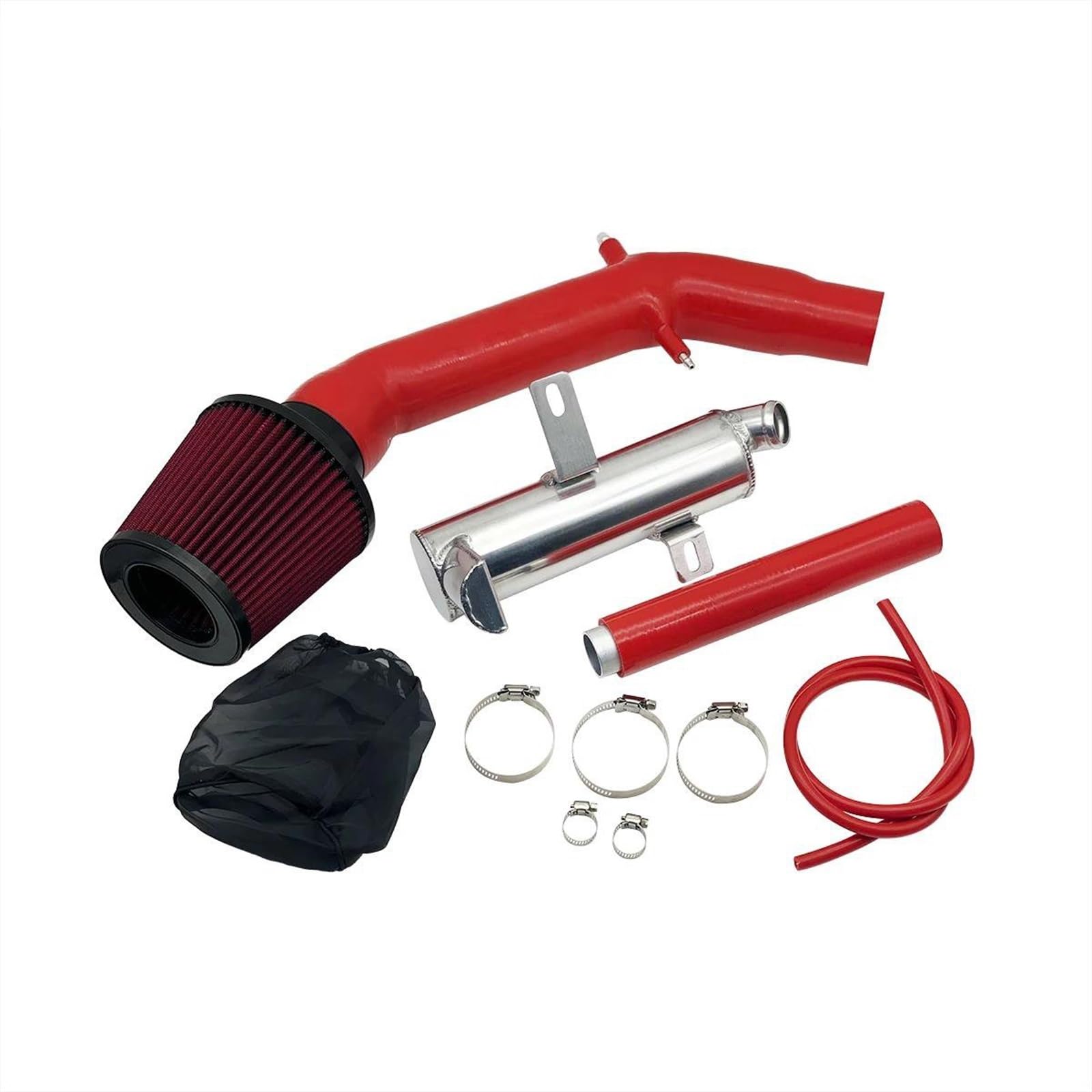 Auto Ansaugschlauch Für Abarth Für 500 595 695 Silikon-Ansaug-Modifikationssatz Mit Aluminium-Wischertank/Luftfilter Reduzieren (Front-Ladeluftkühler-Satz Erforderlich) Luftfilter(Rot) von DZSQGHGHJJ