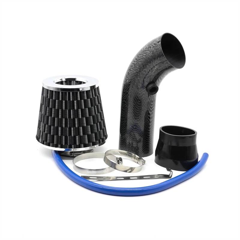 Auto Ansaugschlauch High Flow Open Air Filter Universal Racing DIY Aluminiumrohr Mit 3 Zoll 76 Mm Auto-Kaltluftansaugsystem-Kit Luftfilter(Kohlenstoff) von DZSQGHGHJJ