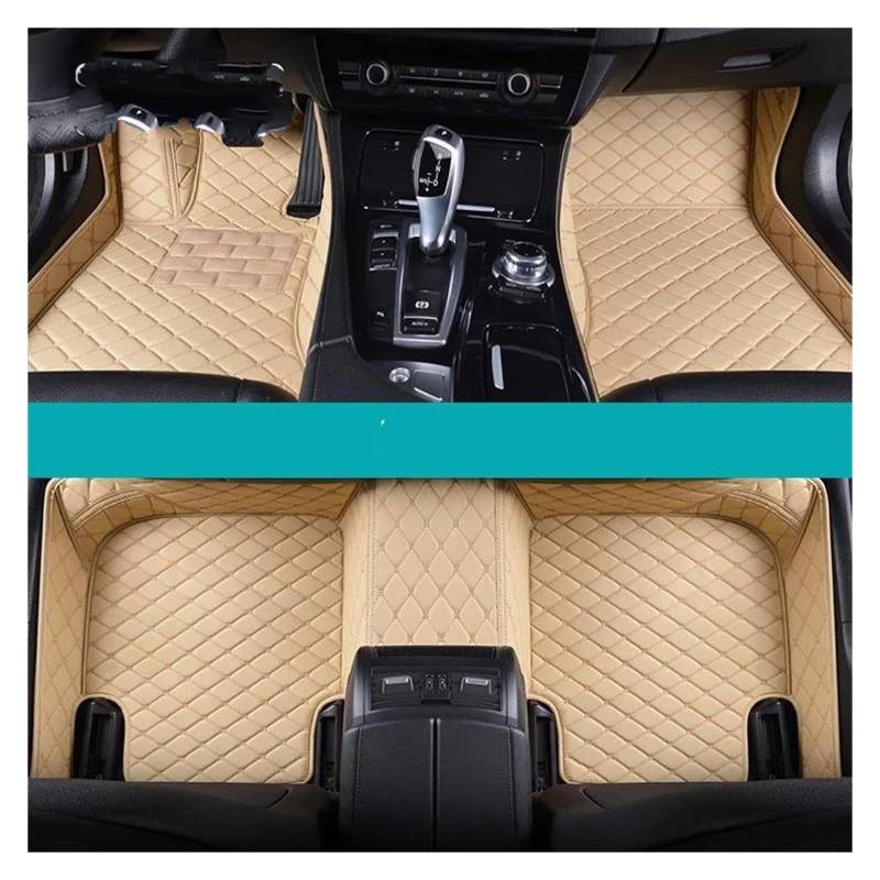 rutschfeste Fussmatten Custom Car Fußmatten Für Jazz 2021 2022 2023 Fit Auto Teppiche Fuß Coche Zubehör Autofußmatten(Beige) von DZSQGHGHJJ