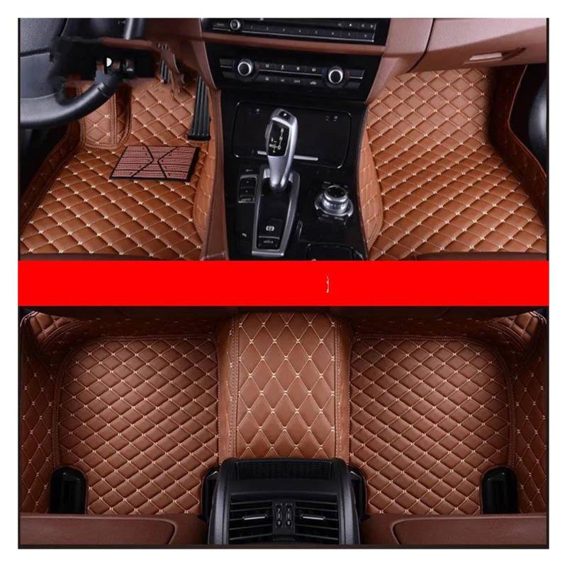 rutschfeste Fussmatten Für Jaguar Für XE 2015 2016 2017 2018 2019 2020 2021 2022 2023 2024 Custom Car Fußmatten Auto Zubehör Fuß Teppich Autofußmatten(Braun) von DZSQGHGHJJ