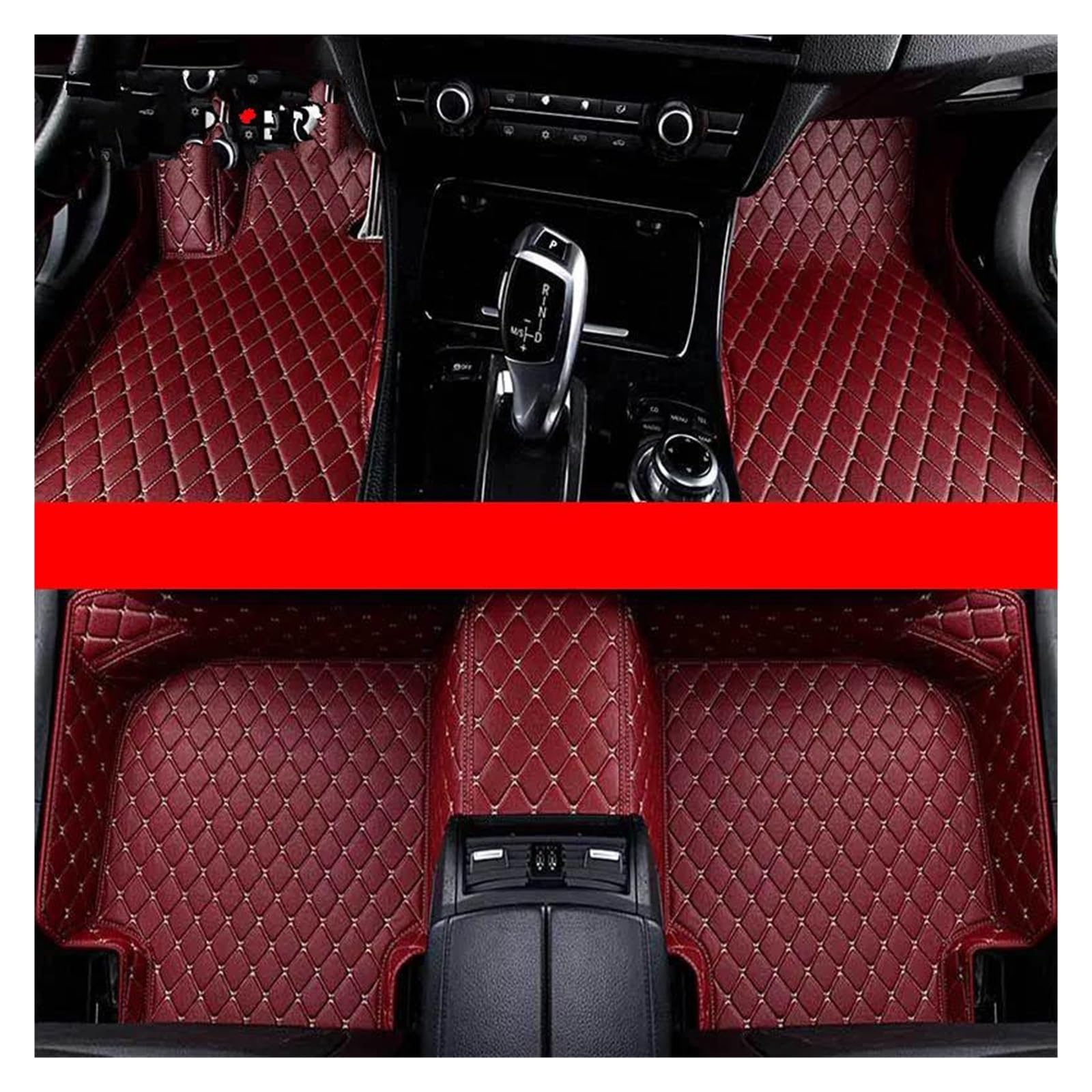 rutschfeste Fussmatten Für Jaguar Für XE 2015 2016 2017 2018 2019 2020 2021 2022 2023 2024 Custom Car Fußmatten Auto Zubehör Fuß Teppich Autofußmatten(WEINROT) von DZSQGHGHJJ