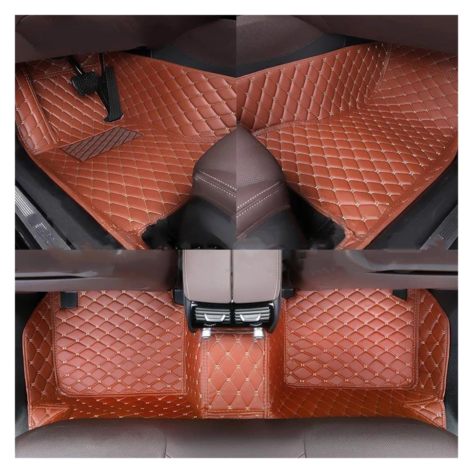 rutschfeste Fussmatten Für Seat Alle Modelle Für Ateca Für Arona Für Ibiza Für Leon Für Toledo Für Leon ST Für Cupra Custom Car Boden Matte Auto Zubehör Autofußmatten(Braun) von DZSQGHGHJJ