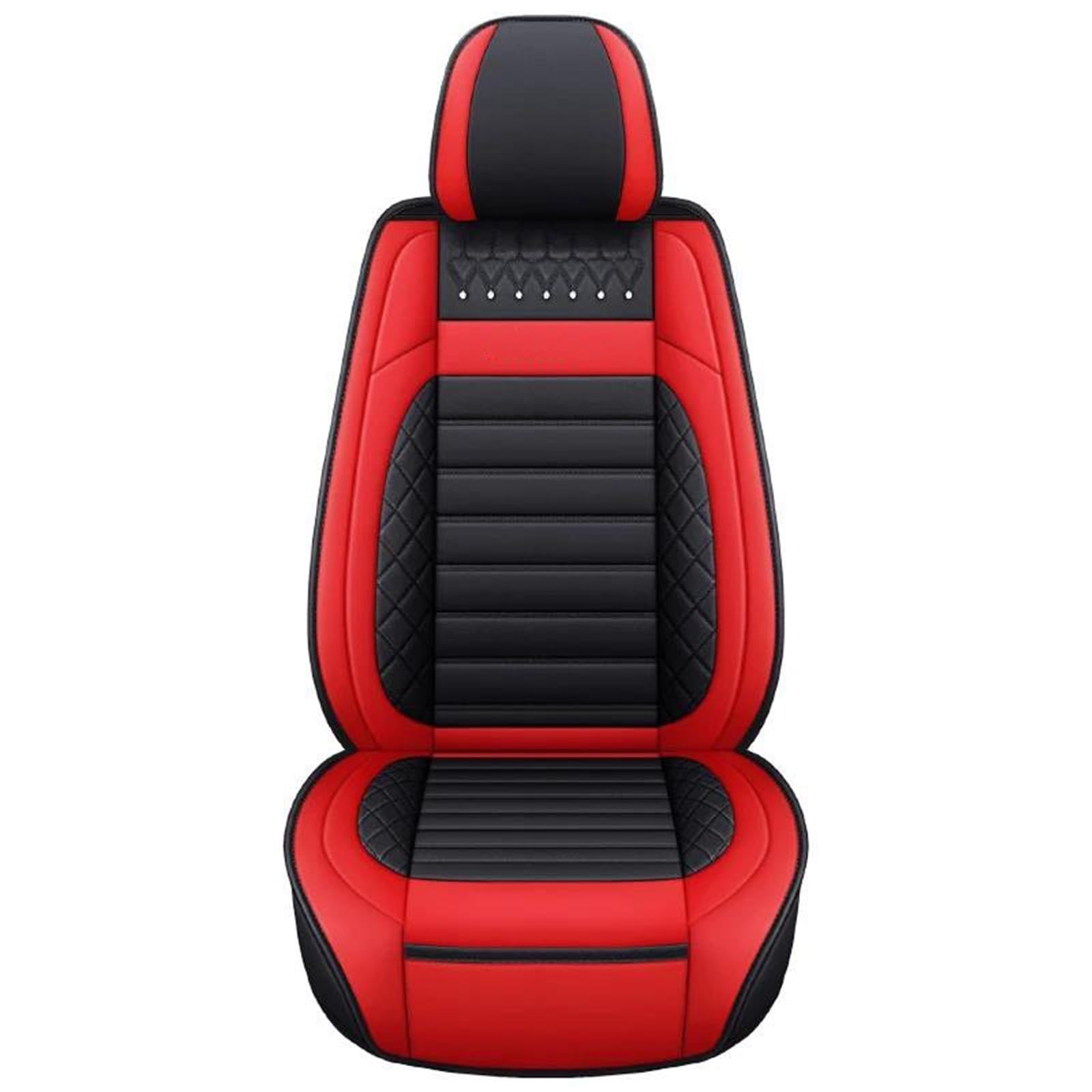 DZSQHDSAF Sitzbezüge Auto Auto Sitz Abdeckung Für Kia Für Sportage Für Rio 3 Für Cerato Für Optima Für Carens Für Sorento Für Stinger Leder Auto Accesorios Sitzschoner Auto(Balck Red) von DZSQHDSAF