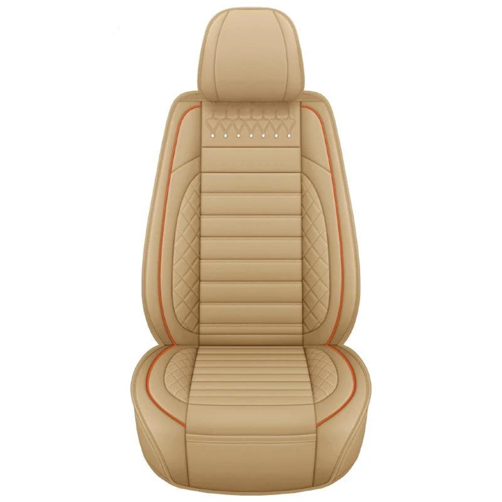 DZSQHDSAF Sitzbezüge Auto Auto Sitz Abdeckung Für Kia Für Sportage Für Rio 3 Für Cerato Für Optima Für Carens Für Sorento Für Stinger Leder Auto Accesorios Sitzschoner Auto(Beige) von DZSQHDSAF