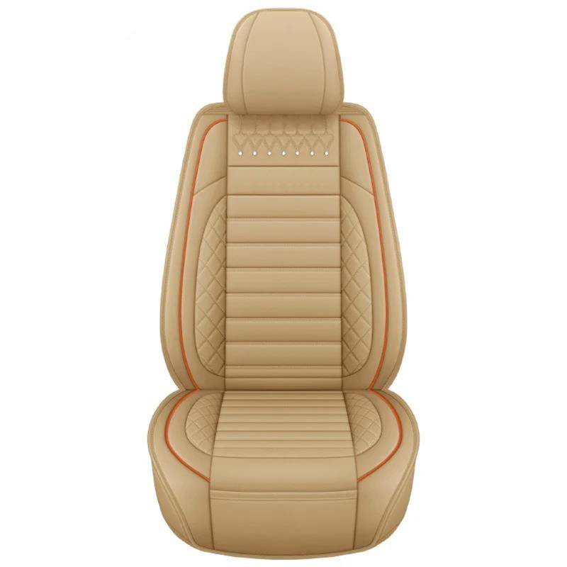 DZSQHDSAF Sitzbezüge Auto Auto Sitz Abdeckung Für Kia Für Sportage Für Rio 3 Für Cerato Für Optima Für Carens Für Sorento Für Stinger Leder Auto Accesorios Sitzschoner Auto(Beige) von DZSQHDSAF