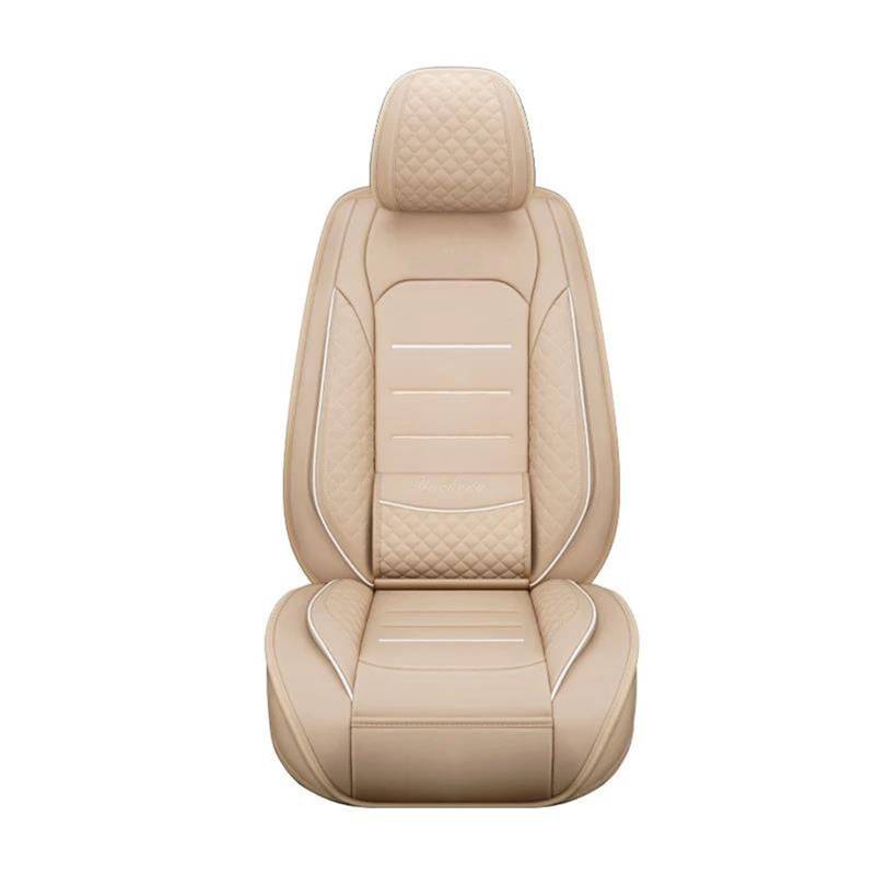 DZSQHDSAF Sitzbezüge Auto Auto Sitz Abdeckung Für Land Für Rover Für Freelander 1 2 Für Defender Für Discovery 2 wasserdichte Leder Auto Zubehör Sitzschoner Auto(Beige) von DZSQHDSAF