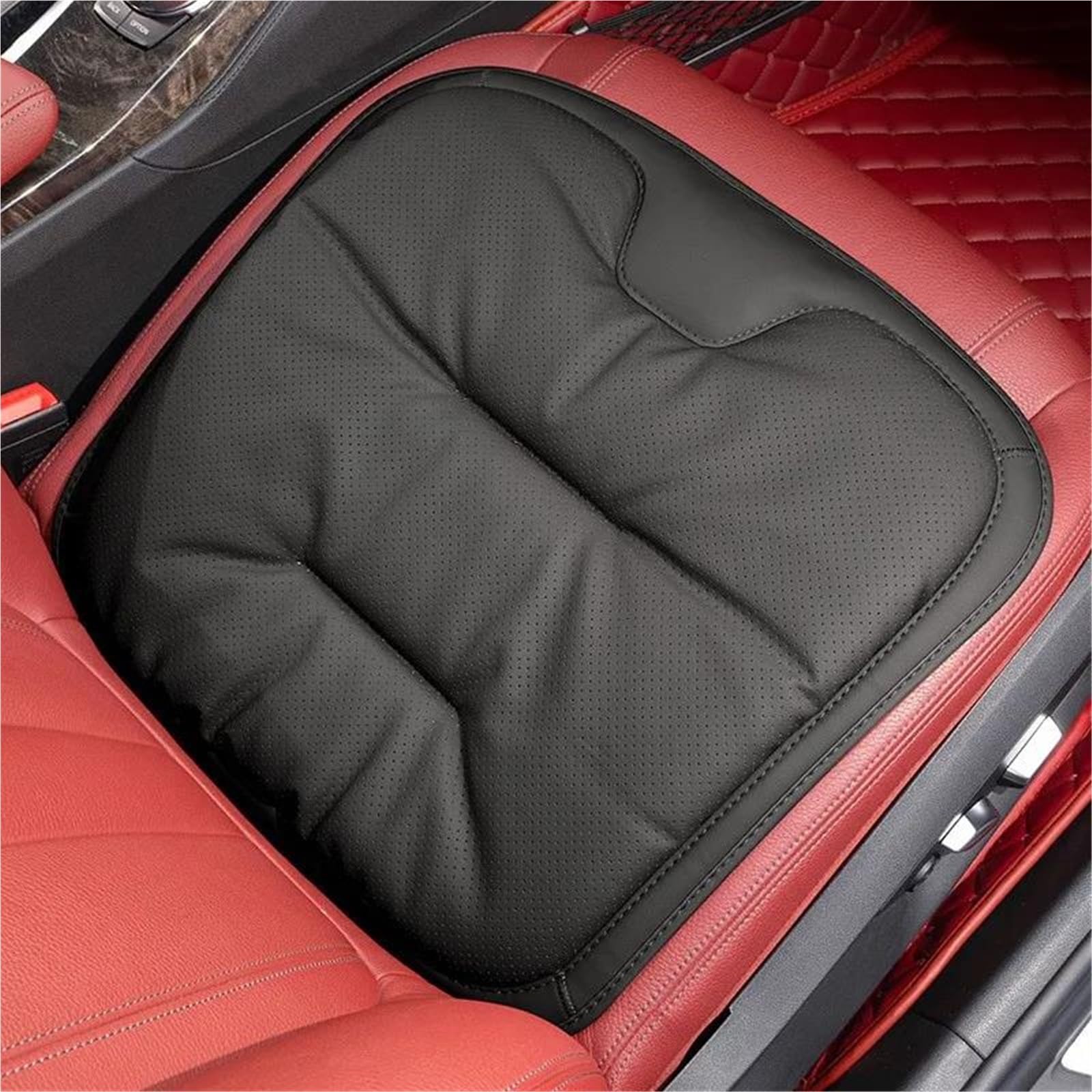 DZSQHDSAF Sitzbezüge Auto Auto Sitz Abdeckung Leder Sitz Schützen Pad Für Hyundai Für Santa Für Fe Für Sonata Für Tucson I30 IX25 IX35 für Mistra Sitzschoner Auto(Bk seat Cushion) von DZSQHDSAF