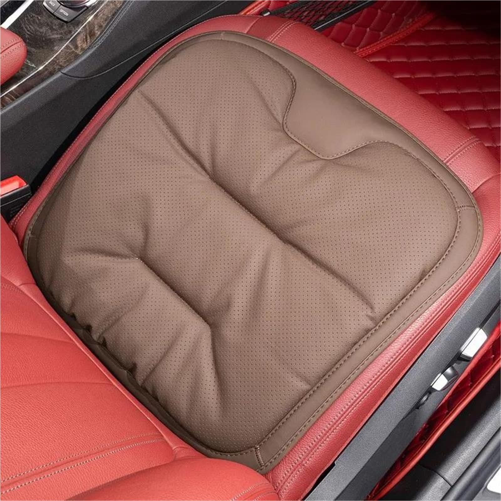 DZSQHDSAF Sitzbezüge Auto Auto Sitz Abdeckung Leder Sitz Schützen Pad Nicht-Slip Auto Sitzkissen Für Infiniti Q50 Q70 QX70 FX35 Q30 g37 QX60 G35 G25 Sitzschoner Auto(BN seat Cushion) von DZSQHDSAF