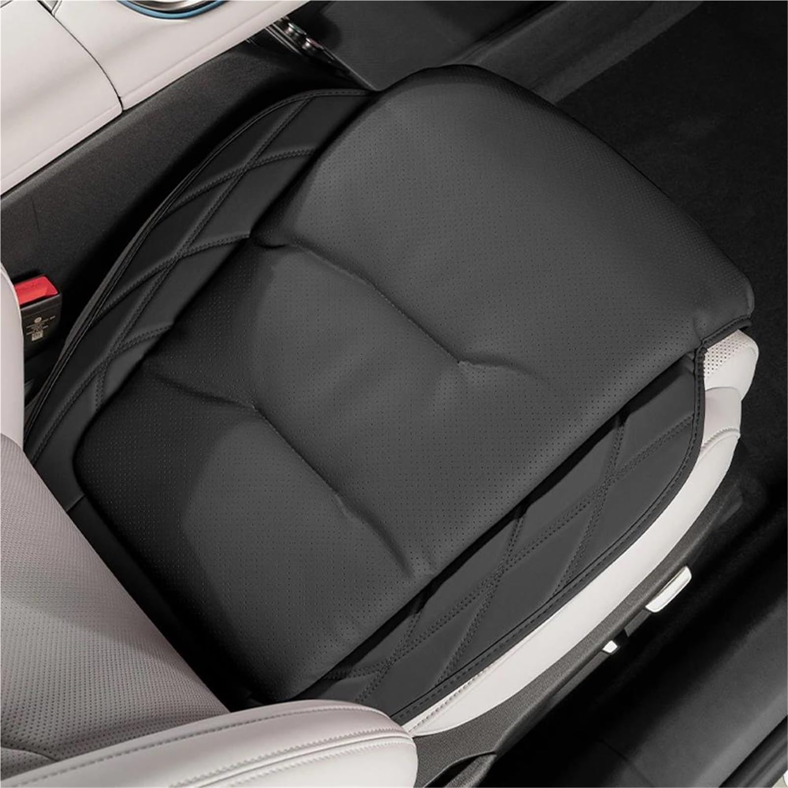 DZSQHDSAF Sitzbezüge Auto Auto Sitz Abdeckung Luxus Leder Auto Sitzkissen Protector Pad Für Infiniti Q50 Q70 QX70 FX35 Q30 G37 QX60 G35 g25 Auto Kissen Sitzschoner Auto(Black-Cushion) von DZSQHDSAF