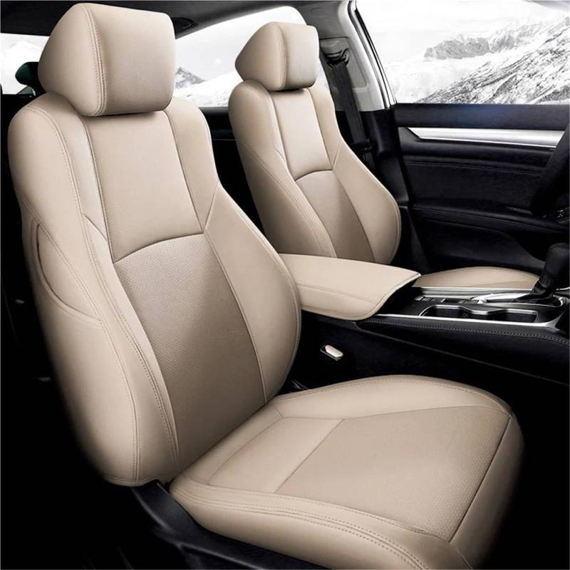 DZSQHDSAF Sitzbezüge Auto Auto Spezielle Sitz Abdeckung 5 Sitz Für Accord 2018 2019 2020 2021 2022 wasserdichte Leder Kissen Sitz Schutz Auto Sitz Abdeckung Sitzschoner Auto(Beige) von DZSQHDSAF