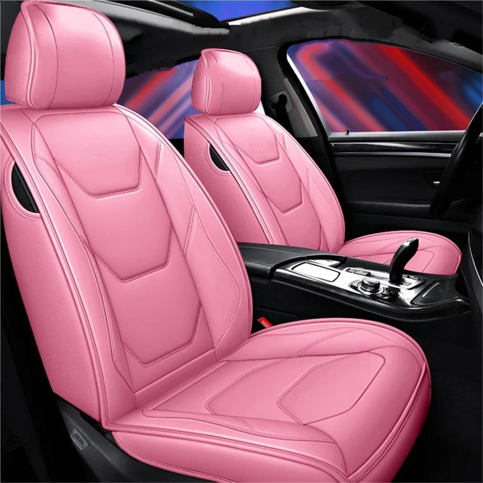 DZSQHDSAF Sitzbezüge Auto Autositzbezüge aus Leder für Subaru für Legacy 2014 2015 2016 2017 2018 2019 2020 2021 2022 Sitzschoner Auto(Pink) von DZSQHDSAF