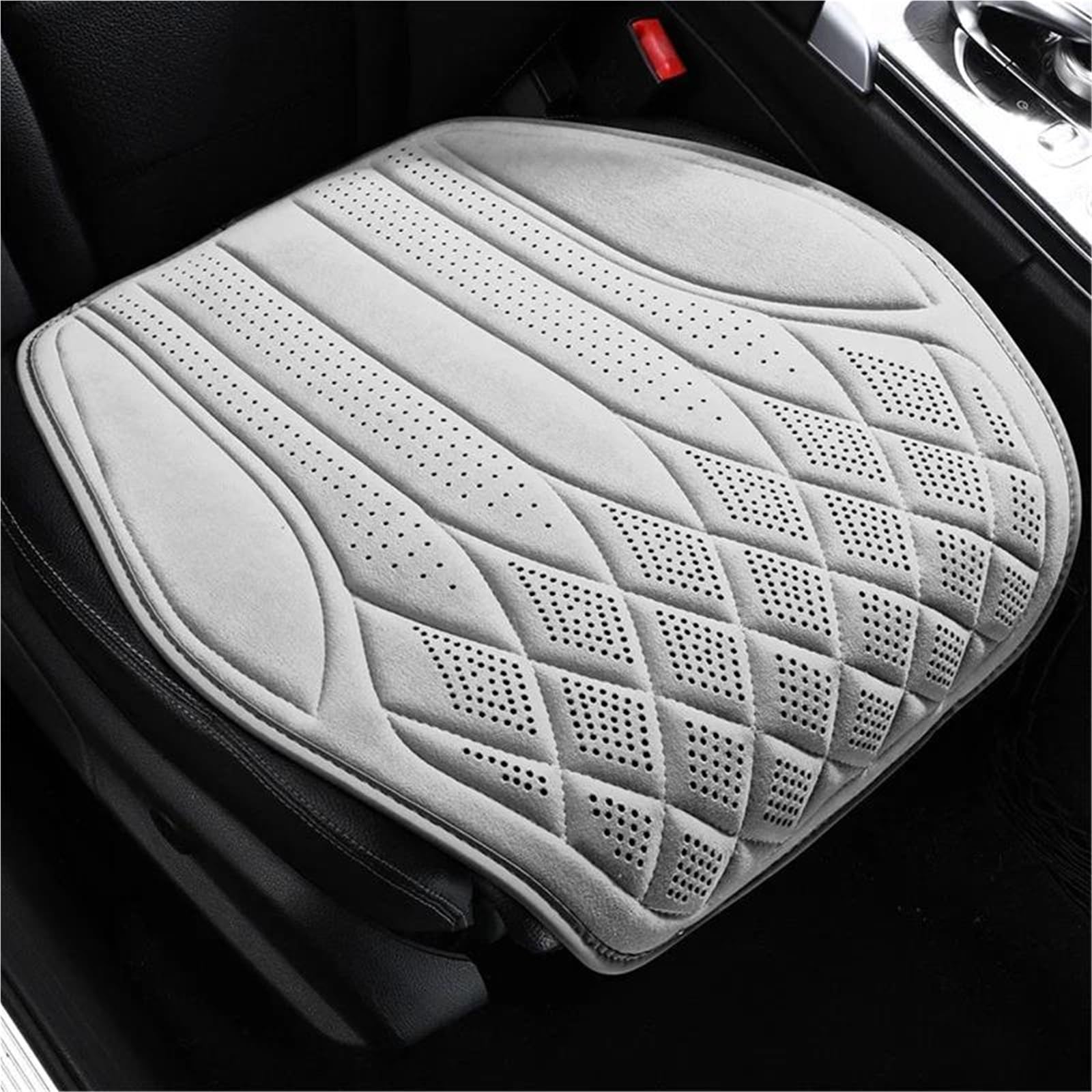 DZSQHDSAF Sitzbezüge Auto Autositzbezug Four Season Auto Leder Sattelpolster Sitzbezüge für Auto Coole Sitze Abdeckung Schutz Autos Zubehör Sitzschoner Auto(White Front seat) von DZSQHDSAF