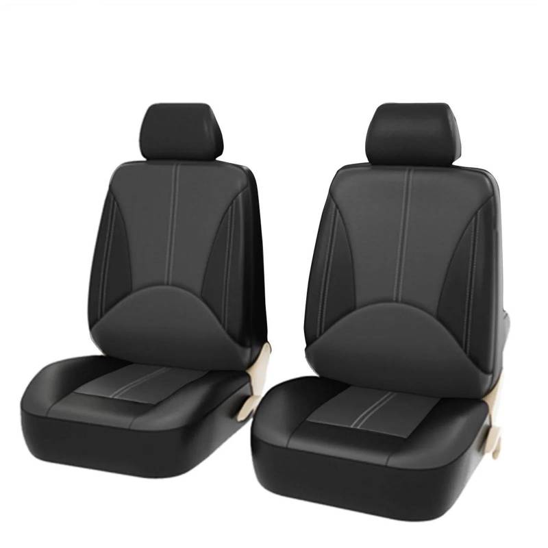 DZSQHDSAF Sitzbezüge Auto Autositzbezug für Kia für Sportage für Ceed für Stonic für Stinger Full Surround Auto-Zubehör Sitzschoner Auto(2pcs-bk Gray) von DZSQHDSAF