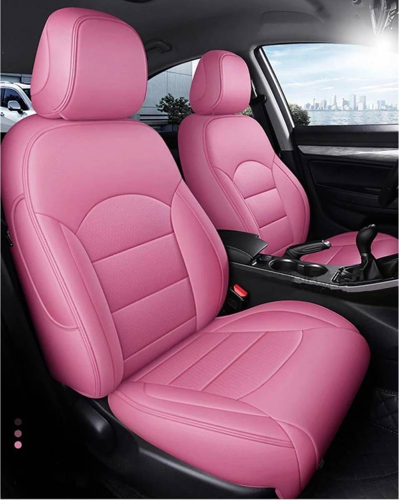 DZSQHDSAF Sitzbezüge Auto Benutzerdefinierte Autositzbezug 5 Sitze für Toyota für RAV4 für Camry für C-HR für Crown für Highlander für Corolla für Avalon für IZOA Sitzschoner Auto(Pink) von DZSQHDSAF