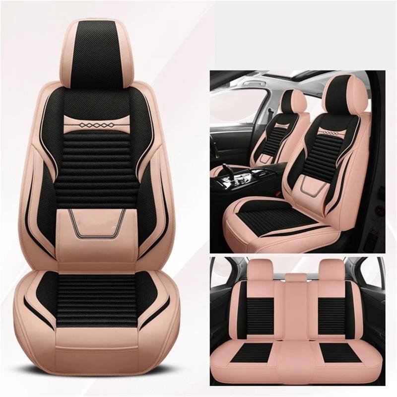 DZSQHDSAF Sitzbezüge Auto Flachs-Autositzbezüge für Chevy für Captiva, Autozubehör, Autositzbezüge, Autositzkissen Sitzschoner Auto(Pink 5PCS) von DZSQHDSAF