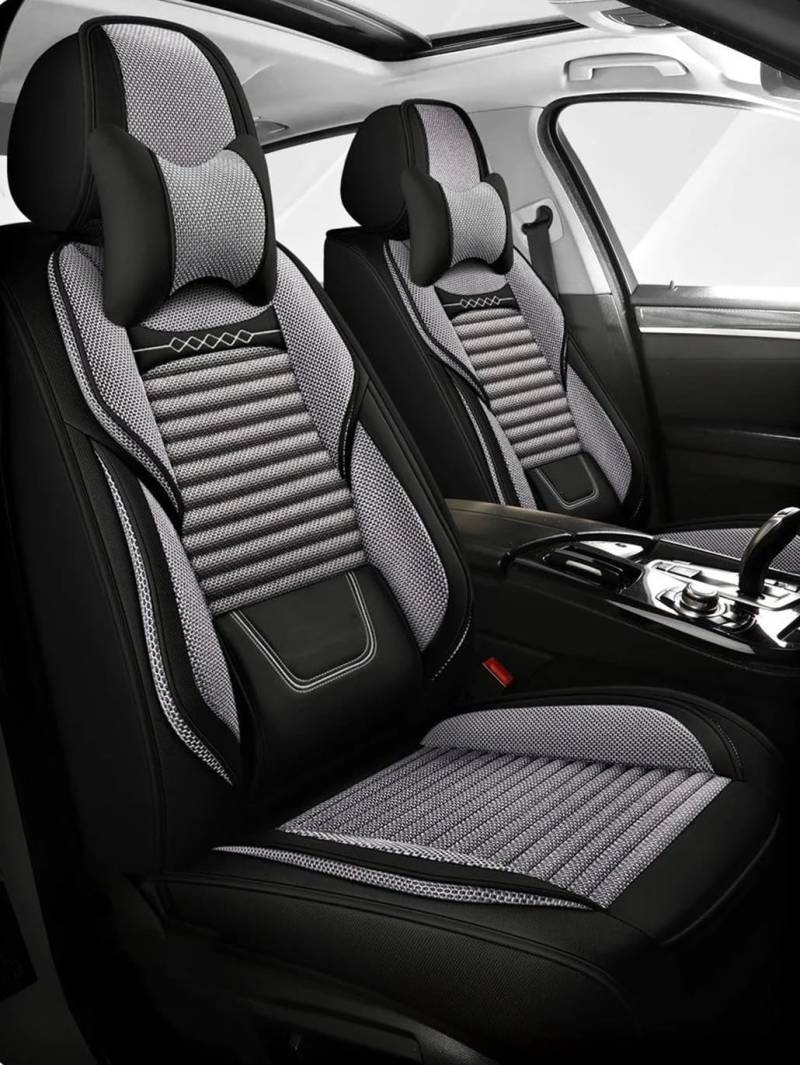 DZSQHDSAF Sitzbezüge Auto Flachs Autositzbezüge für Kia Für Sportage Autozubehör Autositzbezüge Autositzkissen Sitzschoner Auto(Dark Gray 9PCS) von DZSQHDSAF