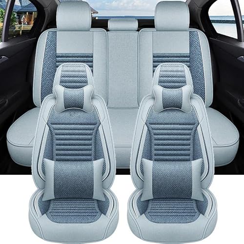 DZSQHDSAF Sitzbezüge Auto Flachs Autositzbezug Komplettset für F10 G30 Zubehör Innenraum Autositzbezüge Autositzkissen Sitzschoner Auto(Gray 9PCS) von DZSQHDSAF