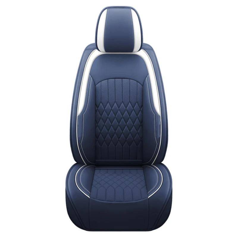 DZSQHDSAF Sitzbezüge Auto Luxus-Autositzbezüge aus PU-Leder Für Q3 A7 A6 C6 Innenausstattung, Sitzbezug Sitzschoner Auto(Blau 5pcs) von DZSQHDSAF