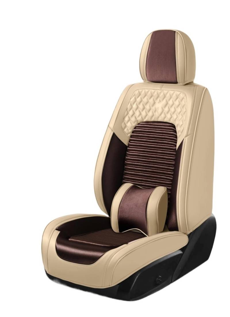 DZSQHDSAF Sitzbezüge Auto Luxus Leder Vollständigen Satz Autositzbezüge Für Skoda Für Rapid Innenausstattung Autositzbezüge Autositzkissen Sitzschoner Auto(Beige) von DZSQHDSAF