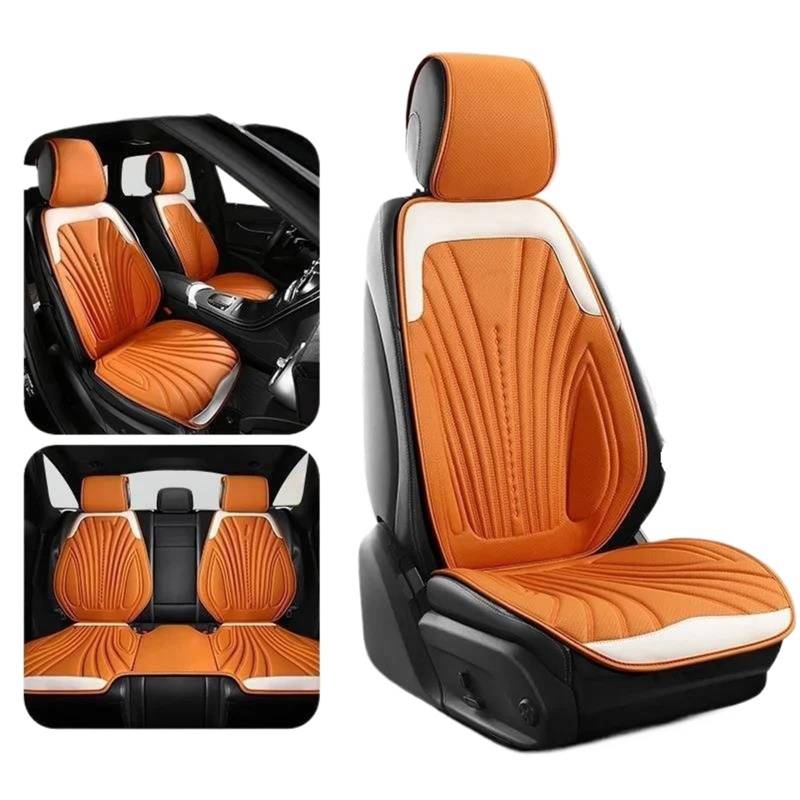 DZSQHDSAF Sitzbezüge Auto Universal Auto Sitzbezug Vier Jahreszeiten Auto Atmungsaktive Sattel Pad Sitzbezüge für Auto Coole Sitze Abdeckung Schutz Zubehör Sitzschoner Auto(Orange Set) von DZSQHDSAF