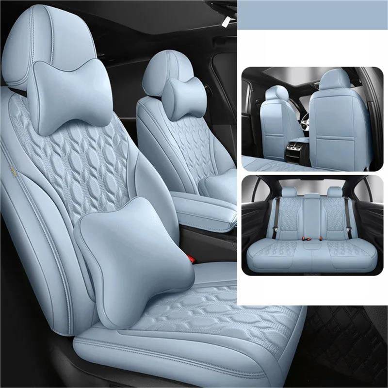 DZSQMLJG Sitzbezüge Auto Auto Seat Protector Abdeckung Für VW Für Golf 7 Für Passat B5 B6 B8 Für Polo Für Touran Für Touareg für Tiguan All-Inclusive Kissen Autositzschoner(Blue+Pillow) von DZSQMLJG