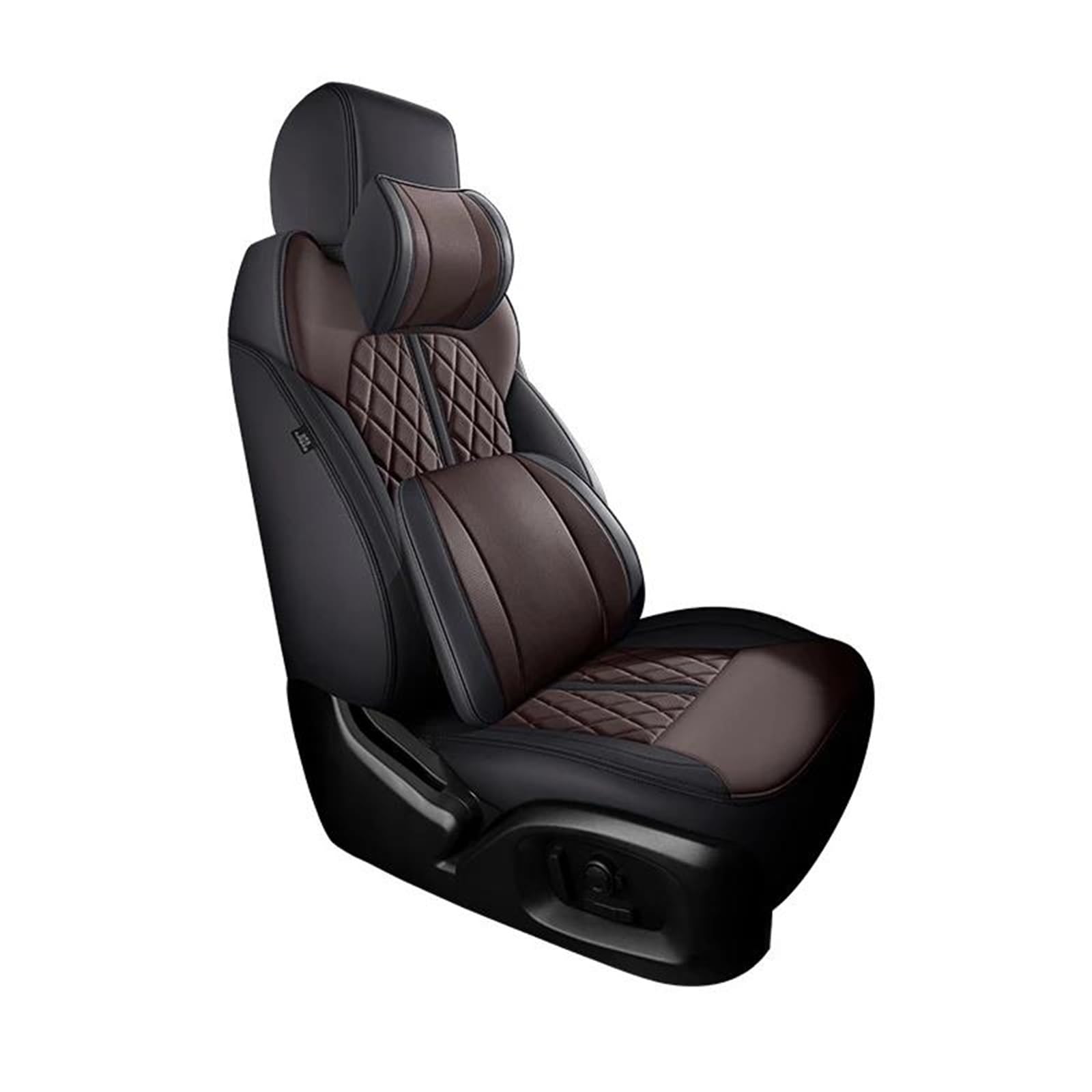 DZSQMLJG Sitzbezüge Auto Auto Sitz Abdeckung Für Volvo V40 2013 2014 2015 2016 2017 2018 2019 Zubehör Innen Komplette Set Autos Custom Leder Autositzschoner(Bk Brown+Cushion) von DZSQMLJG