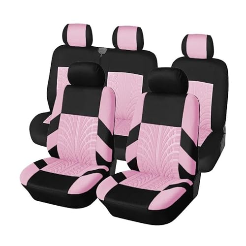 DZSQMLJG Sitzbezüge Auto Autositzbezüge, Bezüge für den Innenraum des Autos, geeignet für Golf VII, Autositzbezüge, Autositzkissen Autositzschoner(Pink 9PCS) von DZSQMLJG