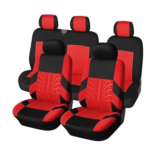 DZSQMLJG Sitzbezüge Auto Autositzbezüge, Bezüge für den Innenraum des Autos, geeignet für Golf VII, Autositzbezüge, Autositzkissen Autositzschoner(Red 9PCS) von DZSQMLJG