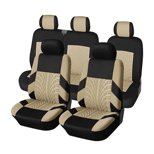 DZSQMLJG Sitzbezüge Auto Autositzbezüge, Bezüge für den Innenraum des Autos, geeignet für Hyundai Autositzbezüge, Autositzkissen Autositzschoner(Beige 9pCS) von DZSQMLJG