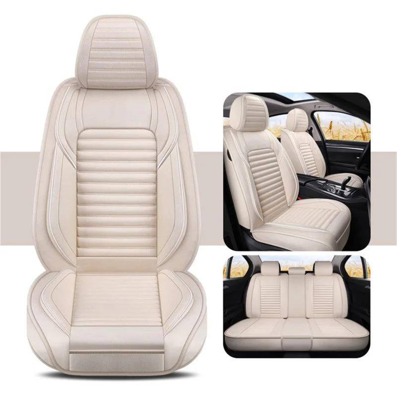 DZSQMLJG Sitzbezüge Auto Autositzbezüge Komplettset für x1 e84 Autositzbezüge Autositzkissen Zubehör Innenausstattung Autositzschoner(Beige 5PCS) von DZSQMLJG