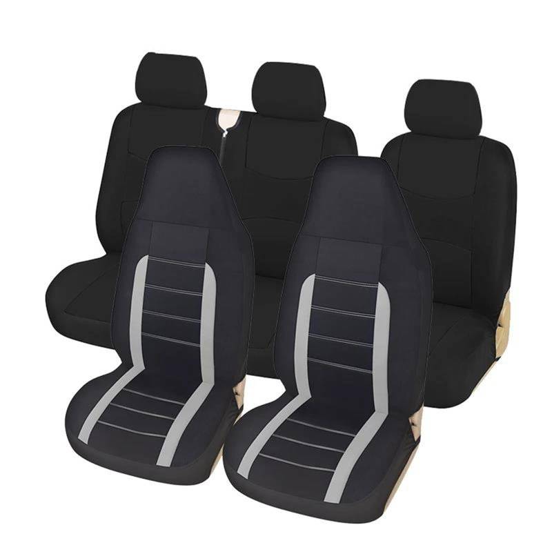 DZSQMLJG Sitzbezüge Auto Autositzbezüge Schalensitzbezug Sitzschoner für 5er Autositzbezüge Autositzkissen Autositzschoner(Gray Full Set) von DZSQMLJG