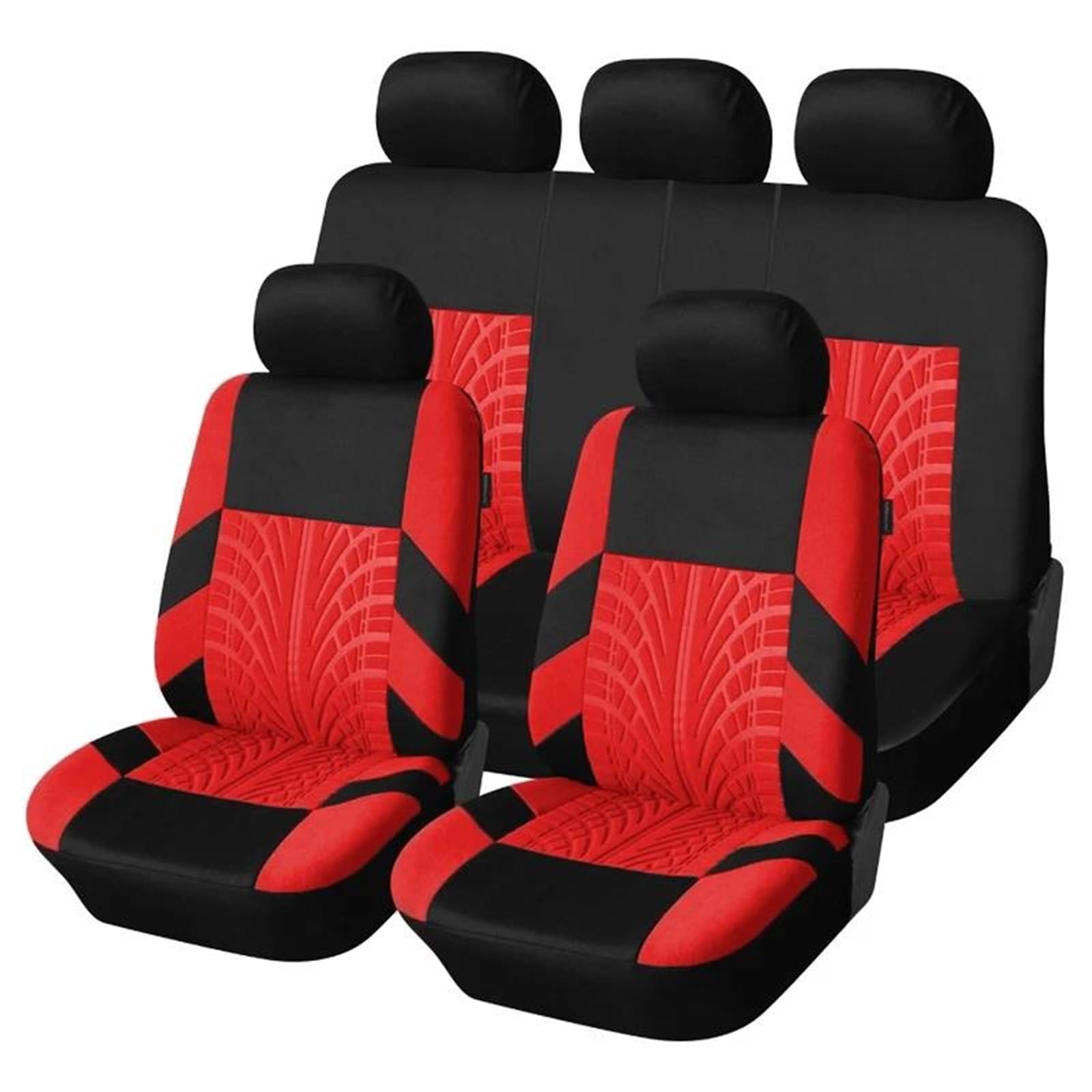 DZSQMLJG Sitzbezüge Auto Autositzbezüge-Set, Auto-Organizer für Golf, 4 Autositzbezüge, Autositzkissen Autositzschoner(Red Full Set) von DZSQMLJG