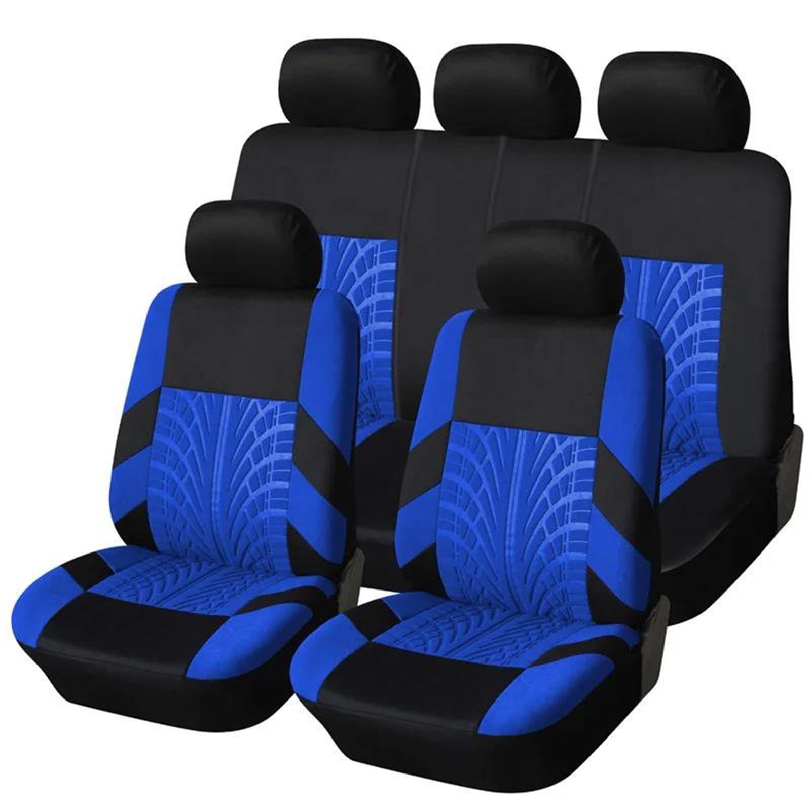 DZSQMLJG Sitzbezüge Auto Autositzbezüge-Set, universell passend für die meisten Autos, Bezüge mit Reifenspur-Detail-Styling, Autositzschutz Autositzschoner(Blue Full Set) von DZSQMLJG