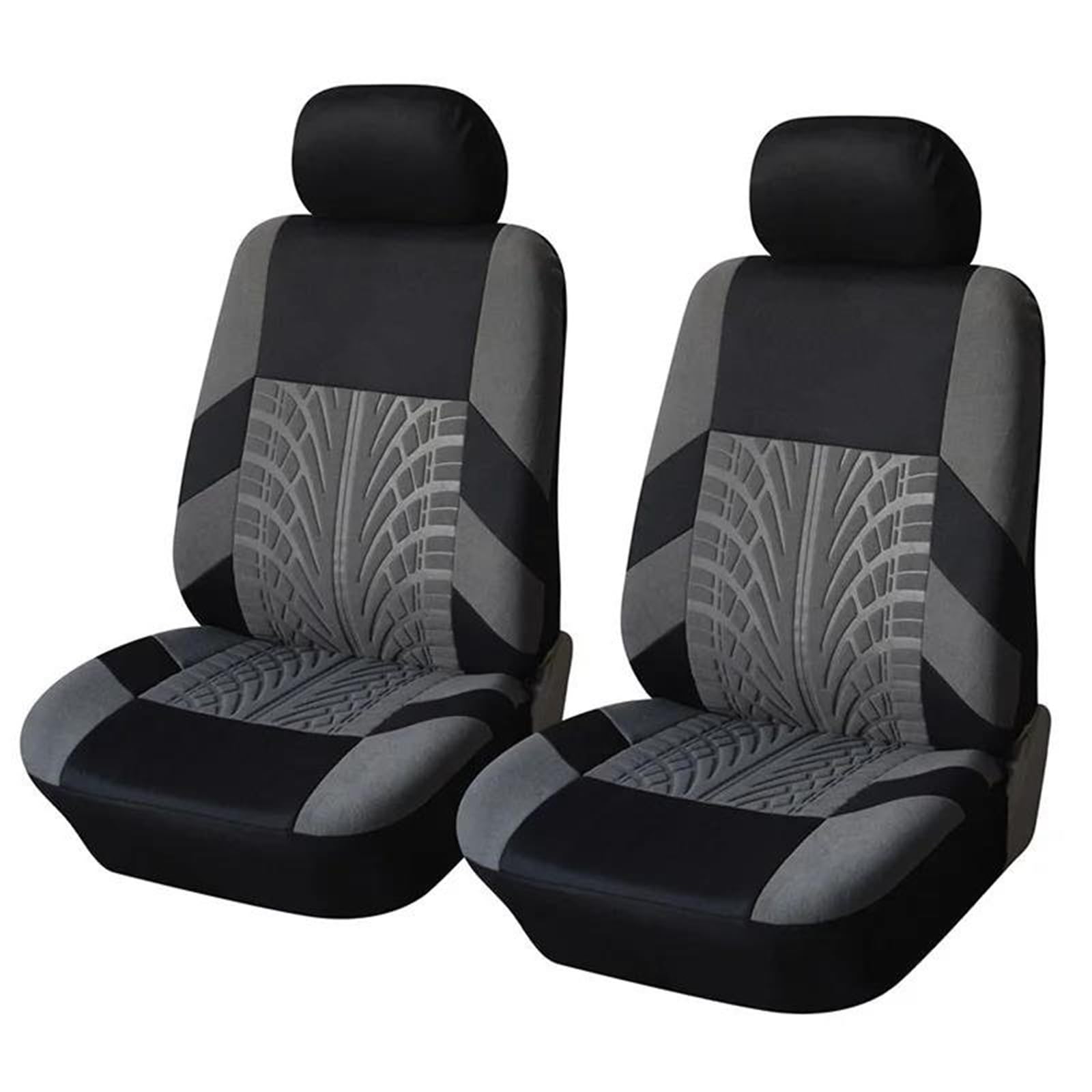 DZSQMLJG Sitzbezüge Auto Autositzbezüge-Set, universell passend für die meisten Autos, Bezüge mit Reifenspur-Detail-Styling, Autositzschutz Autositzschoner(Gray 2 Pieces) von DZSQMLJG