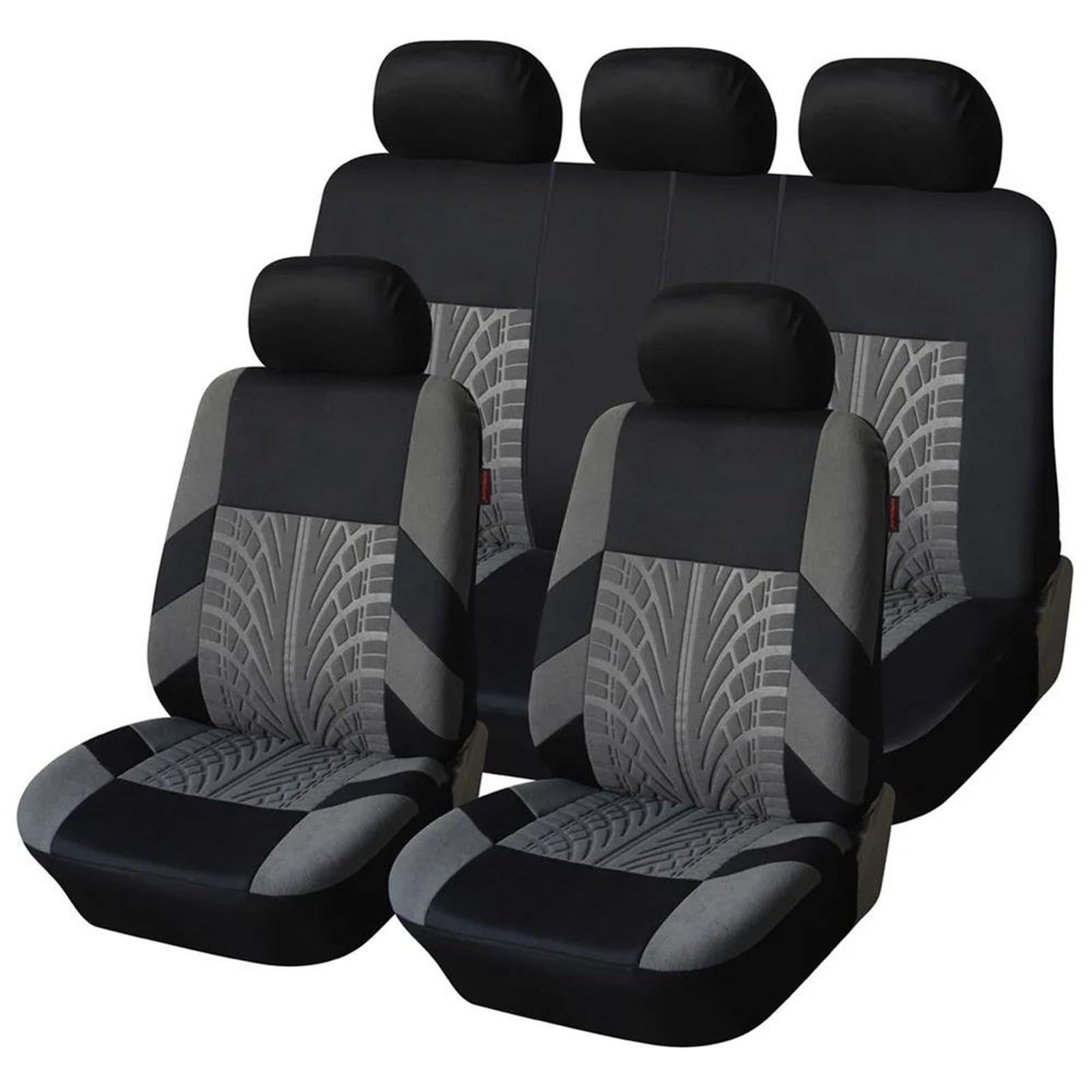 DZSQMLJG Sitzbezüge Auto Autositzbezüge-Set, universell passend für die meisten Autos, Bezüge mit Reifenspur-Detail-Styling, Autositzschutz Autositzschoner(Gray Full Set) von DZSQMLJG