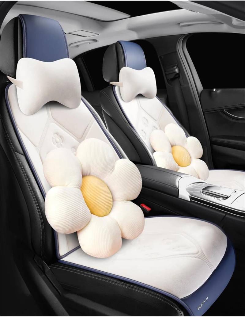 DZSQMLJG Sitzbezüge Auto Autositzbezüge für Chevy für Cruze, Zubehör für Vier Jahreszeiten, Autositzbezüge, Autositzkissen Autositzschoner(White 9PCS) von DZSQMLJG