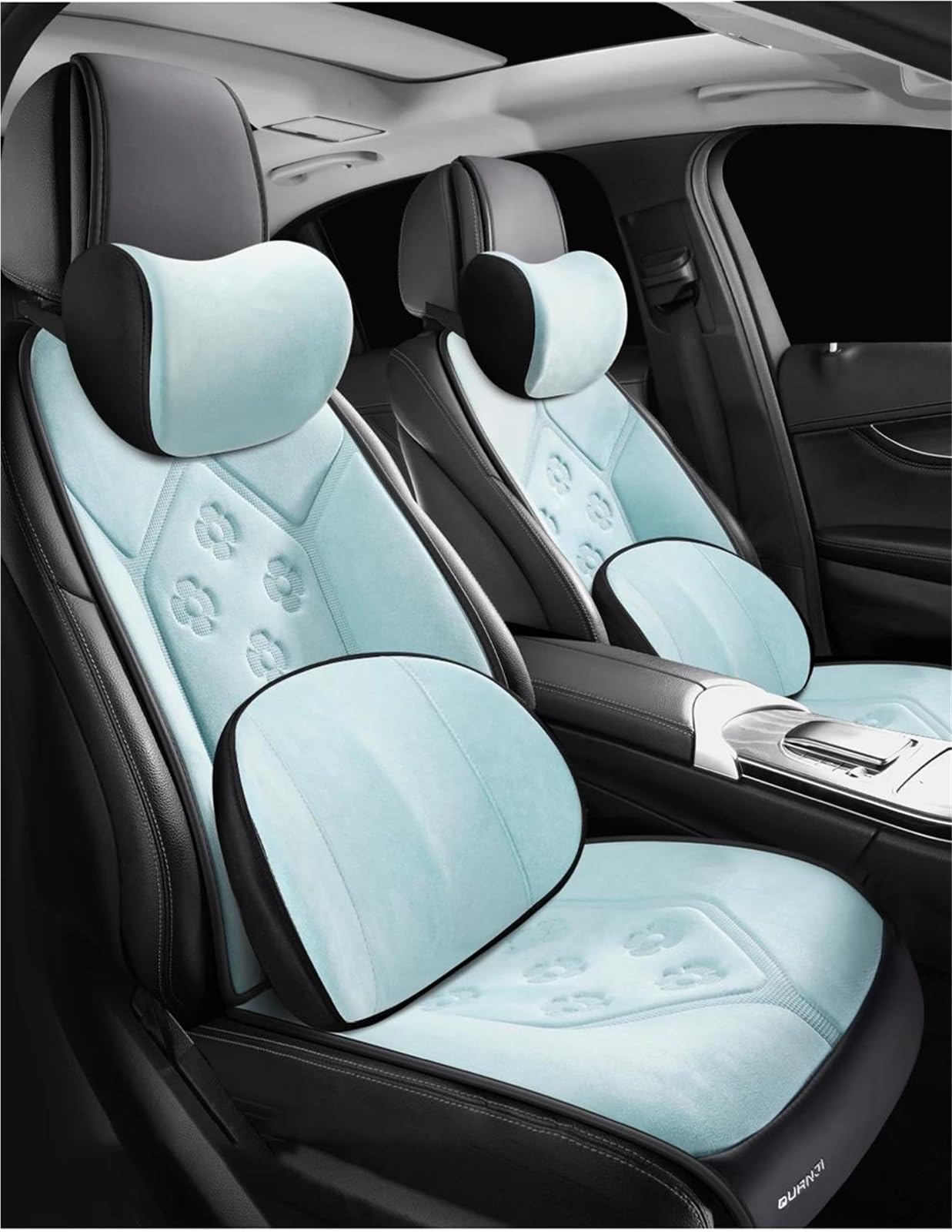 DZSQMLJG Sitzbezüge Auto Autositzbezüge für Kia für Sorento Zubehör Vier-Jahreszeiten-Autositzbezüge Autositzkissen Autositzschoner(Blue+Cushion) von DZSQMLJG