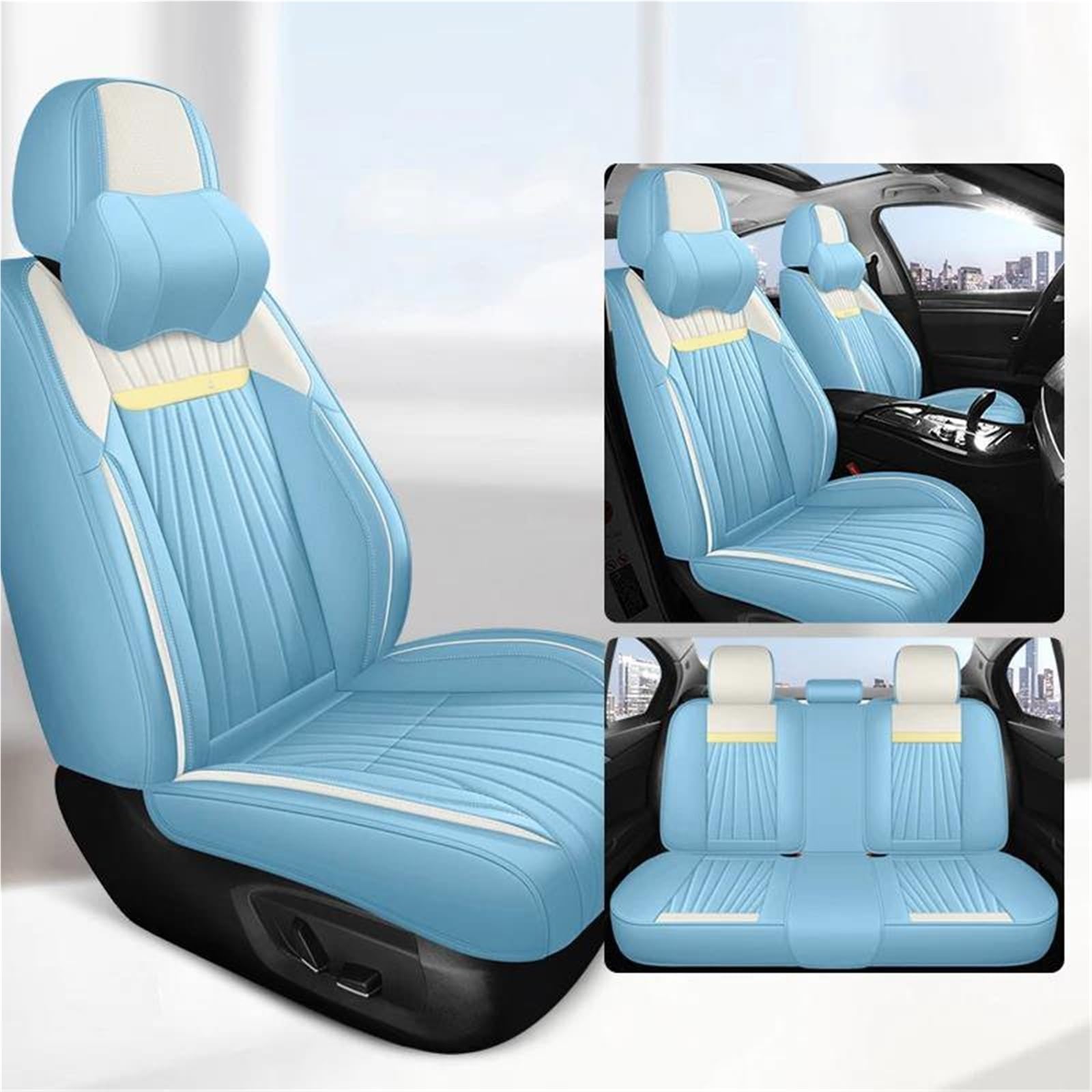 DZSQMLJG Sitzbezüge Auto Autositzbezüge für Subaru für Outback XV Autositzbezüge Autositzkissen Autositzschoner(Light Blue 9) von DZSQMLJG