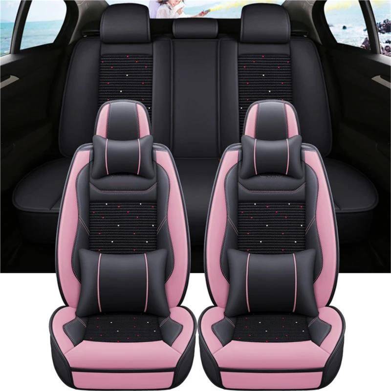 DZSQMLJG Sitzbezüge Auto Autositzbezug, kompletter Satz für Seat für Altea XL, Autozubehör, Innenausstattung, wasserdicht Autositzschoner(Pink 9 PCS) von DZSQMLJG