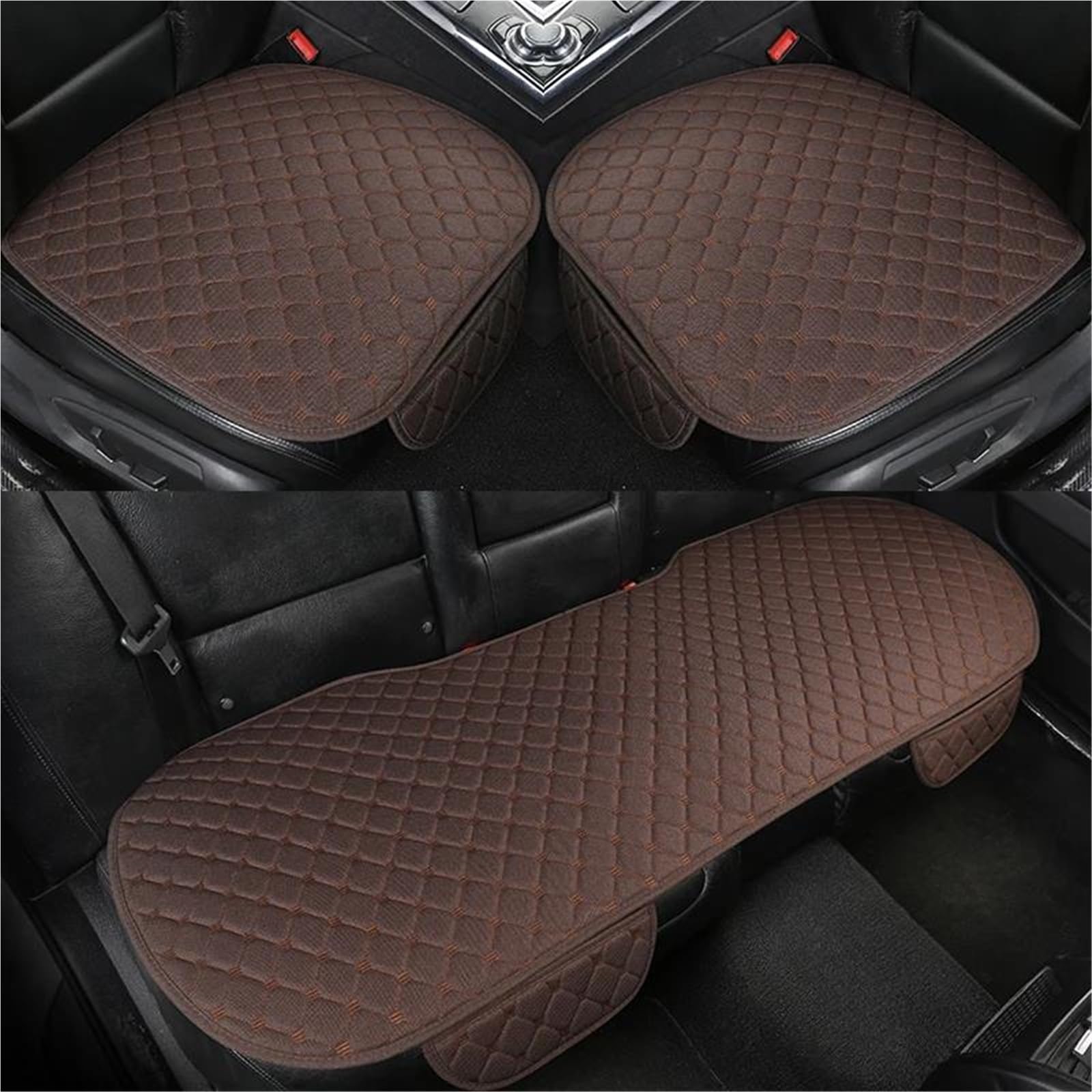 DZSQMLJG Sitzbezüge Auto Autositzbezug Autokissen für Duster für Kadjar für Scenic für Espace für Fluence für Koleos Innenzubehör Autositzschoner(Coffee 5-Seater) von DZSQMLJG