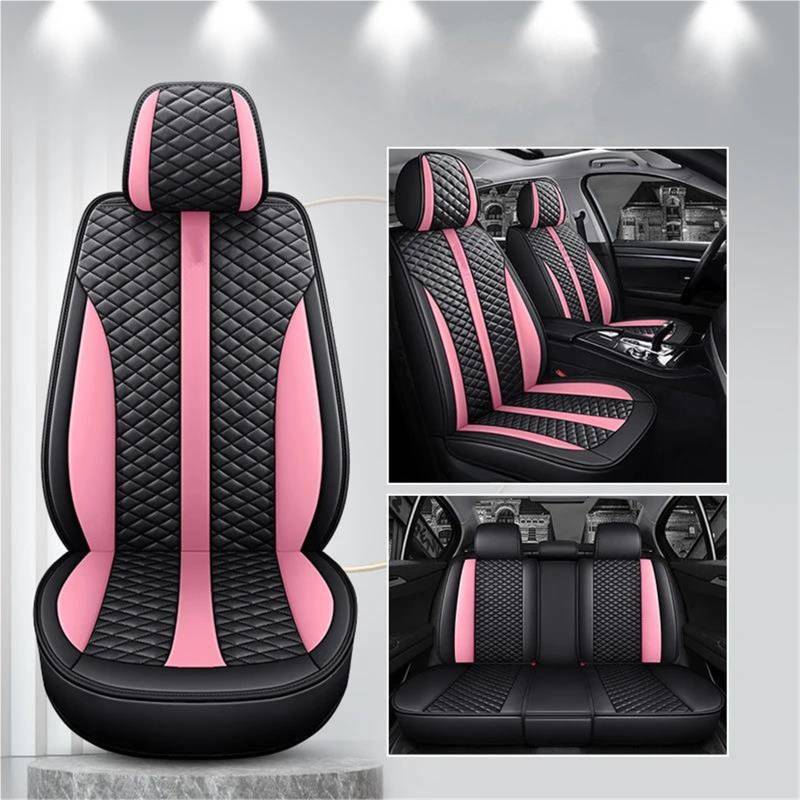 DZSQMLJG Sitzbezüge Auto Autositzbezug Komplettset Für Kia K2 K3 Für Rio Für Sportage Für Soul Für Cerato Autozubehör Autositzbezüge Autositzbezüge Autositzschoner(Pink) von DZSQMLJG