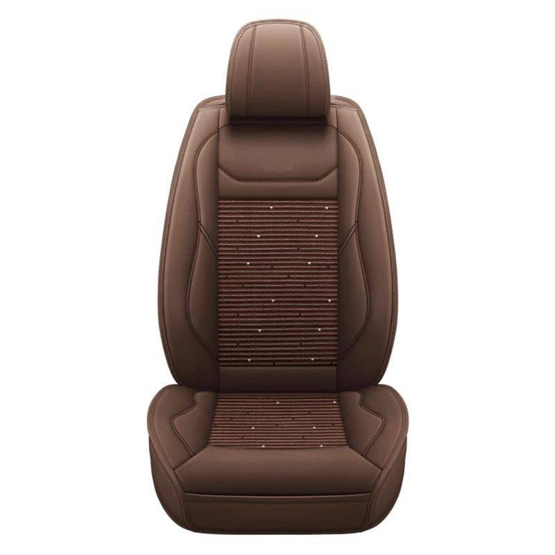 DZSQMLJG Sitzbezüge Auto Autositzbezug Komplettset für Kia Für Stinger Autozubehör Innen Wasserdicht Autositzschoner(Brown 5 PCS) von DZSQMLJG