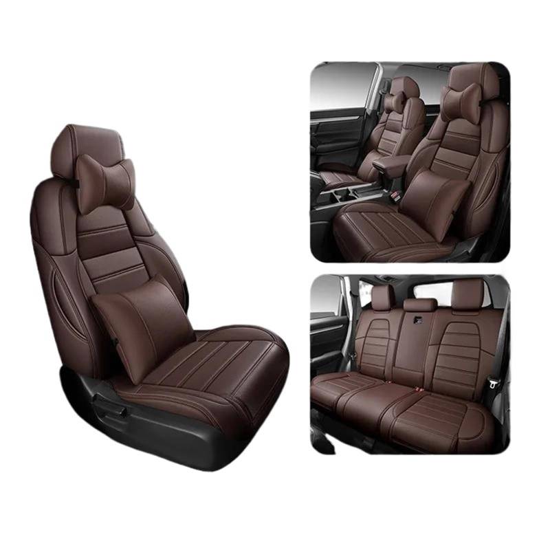 DZSQMLJG Sitzbezüge Auto Autositzbezug für CRV 2017 2018 2019 2020 2021 Autositzbezüge Autositzbezug Sitzbezüge Autozubehör Autositzschoner(Brown+Cushion) von DZSQMLJG